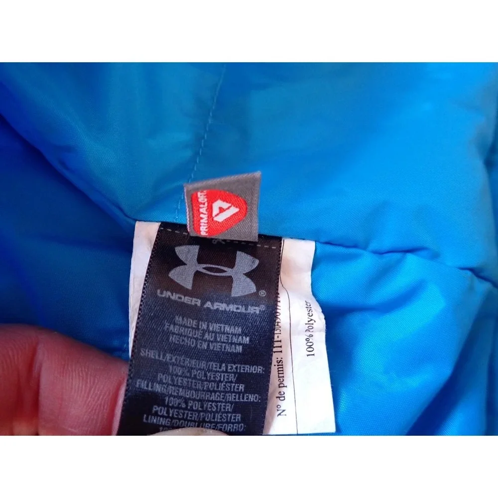 Under Armour Storm Ski Jacket Youth XL Blue Black Excellent Winter‎ Park Resort